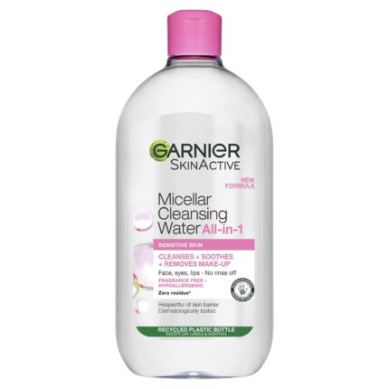 Garnier Micellar Cleansing Water, Gentle face Cleanser & Makeup Remover, Fragrance-Free, Vegan Formula, Suitable For All Skin Types, Even Sensitive, Skin Active, 700ml