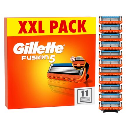 Gillette Fusion5 Razor Blades Men, Pack of 11 Razor Blade Refills with Precision Trimmer, 5 Anti-Friction Razor Blades [Packaging may vary]